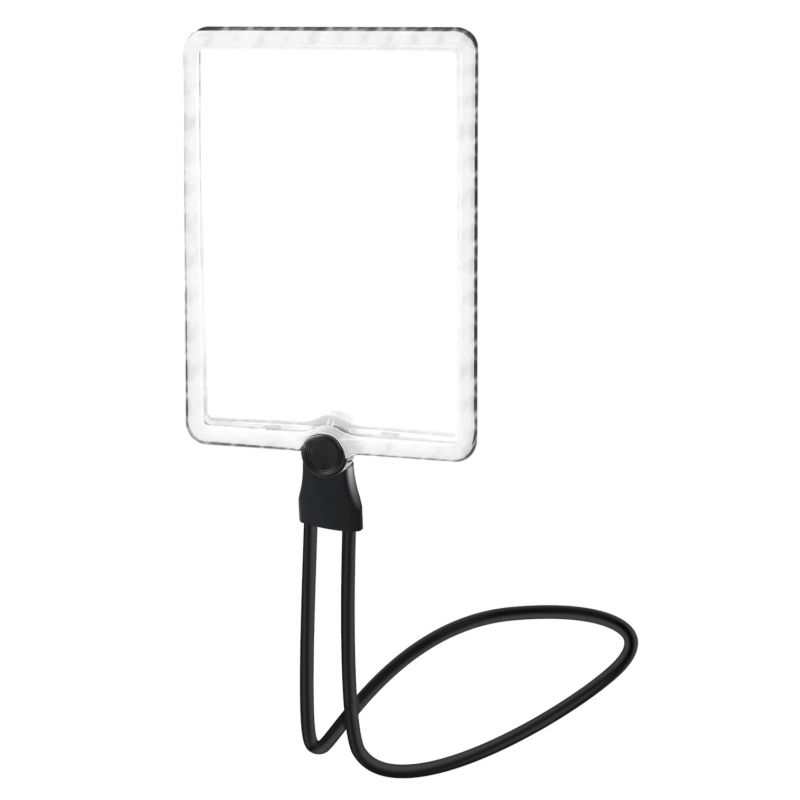 Loupe éclairante 240x270 mm - 2X - 50 LEDs blanc froid - Rechargeable USB