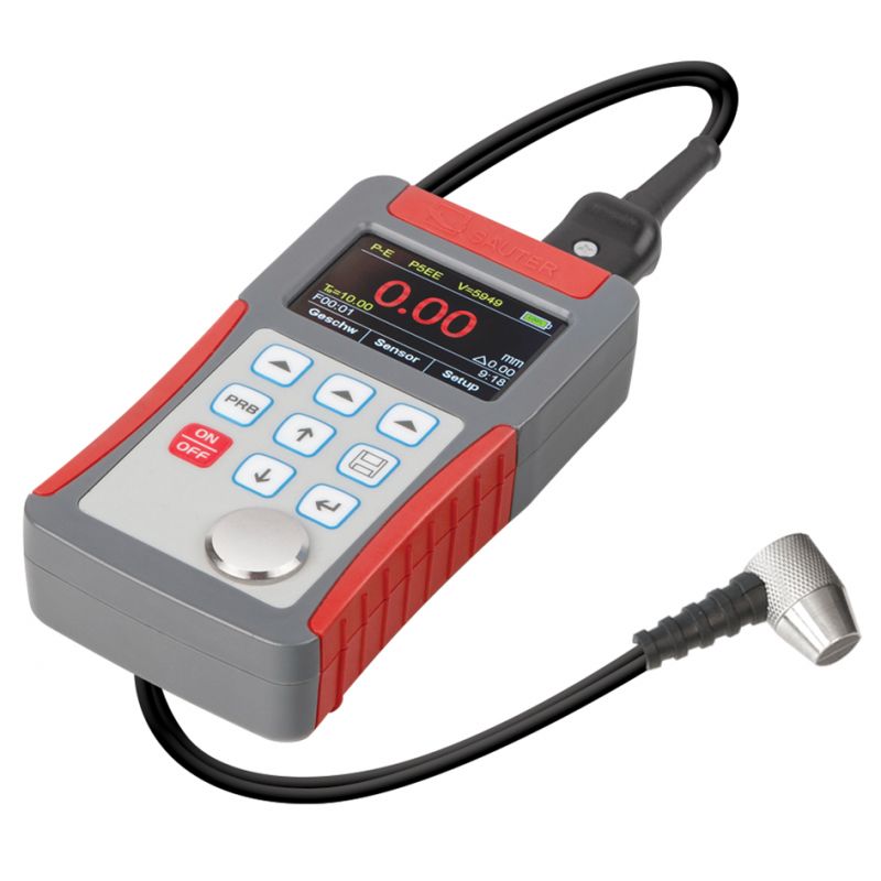 Mesureur d'épaisseur à ultrasons - Sonde déportée - 2 modes de mesure (Echo-Echo et Pulse-Echo) - Ecran LCD couleur