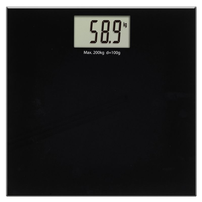 Pèse personne - Portée 200 kg / Lecture 100 g - Grand plateau - Coloris noir