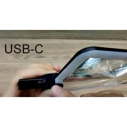 Loupe éclairante 240x270 mm - 2X - 50 LEDs blanc froid - Rechargeable USB - Tour de cou flexible articulé / À poser