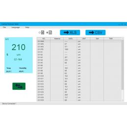 Mesureur d'épaisseur d'épaisseur + Thermo/hygromètre - Compact - Sortie USB vers PC + logiciel