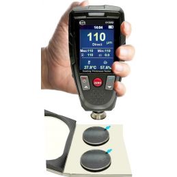 Mesureur d'épaisseur d'épaisseur + Thermo/hygromètre - Compact - Sortie USB vers PC + logiciel