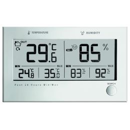 Thermomètre / Hygromètre digital int./ext. - 1 émetteur sans fil - Triple affichage Instant./Maxi/Mini