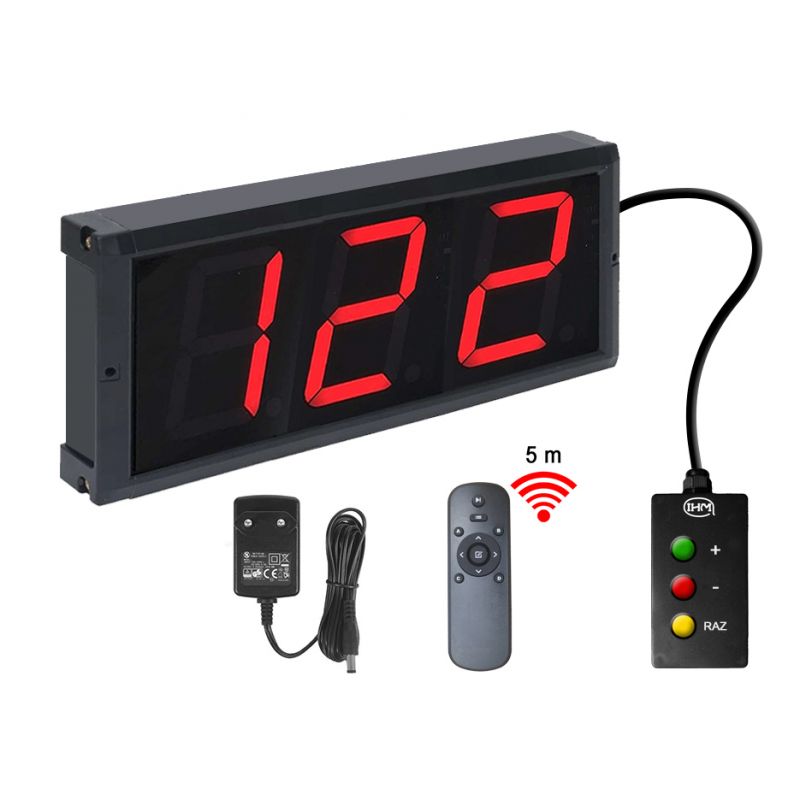 Compteur et décompteur manuel / Compteur et décompteur de secondes - 3 digits 10 cm