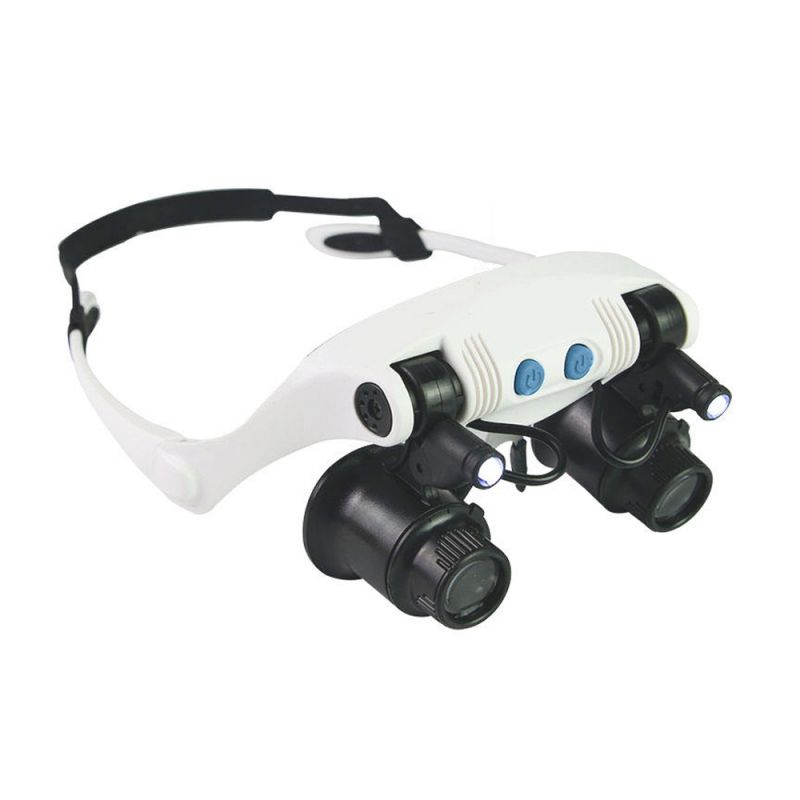 Lunette-loupe / Frontale binoculaire éclairante 10X, 15X, 20X et 25X - Rechargeable USB