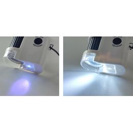 Loupe d'expertise éclairante Ø15 mm - 50X - 1 LED blanche + 1 LED UV