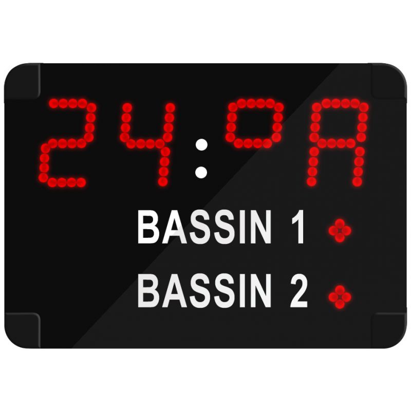 Afficheur int./ext. LED - Température air, bassin 1 et 2 - Horloge