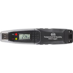 Enregistreur compact - Thermomètre / Hygromètre ambiant - Ecran LCD - Etanche IP54 - Alarme LED - Sortie USB vers PC + logiciel