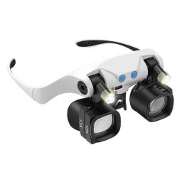Lunette-loupe / Frontale - Jusqu'à 23X - 2 LEDS - Rechargeable USB