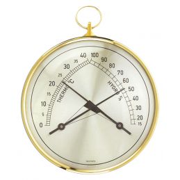 Thermomètre / Hygromètre (zone de confort) mécanique - Boîtier laiton