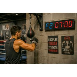 Afficheur LED mural - Chiffres 10 cm - Minuterie Travail/Repos - Tabata - Fight Gone Bad - Chronomètre