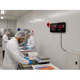 Thermomètre / Hygromètre afficheur LED numérique - Alarme LED + Buzzer - Capteur déporté 5 m