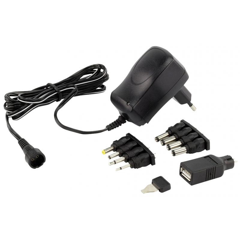 Adaptateur secteur 230 VAC / 7 tensions réglables