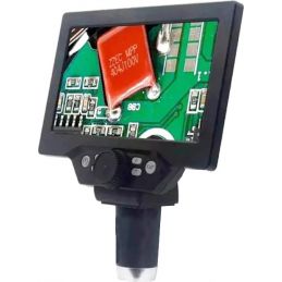 Microscope numérique sur socle - Jusqu'à 1200X - Ecran LCD couleur 17,8 cm - Carte microSD (non incl.)