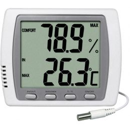 Thermomètre digital int./ext. - Sonde NTC embout inox / Hygromètre - Grand affichage