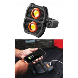 Lampe de travail - Projecteur - Orientable - Jusqu'à 2000 lm - Power Bank - Rechargeable