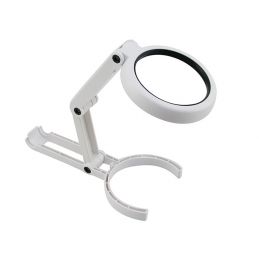 Loupe éclairante Ø75 mm - 5X - Double foyer 8X19 mm - A main / A poser - Rechargeable USB