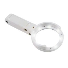 Loupe éclairante Ø75 mm - 5X - Double foyer 8X19 mm - A main / A poser - Rechargeable USB