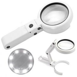 Loupe éclairante Ø75 mm - 5X - Double foyer 11X19 mm - A main / A poser - Rechargeable USB