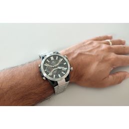 Montre Casio® Edifice à aiguilles et digitale - Bluetooth/connectée - Design sport automobile - Chronographe - Acier clair