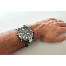 Montre Casio® Edifice à aiguilles et digitale - Bluetooth/connectée - Design sport automobile - Chronographe - Acier sombre