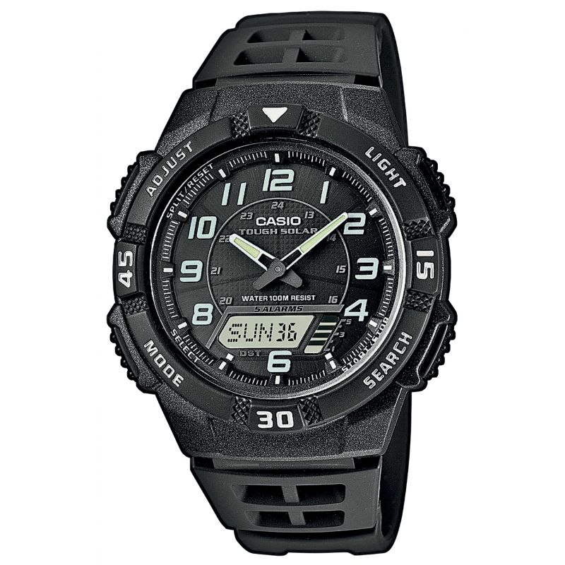 Montre Casio® aiguilles/digitale Ø 42 mm - Chrono / Double timer combiné - Recharge solaire